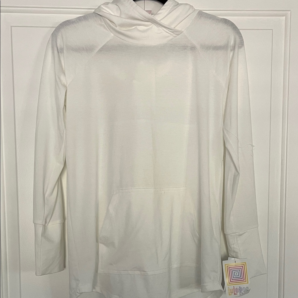 LuLaRoe White Amber Hoodie Sweatshirt